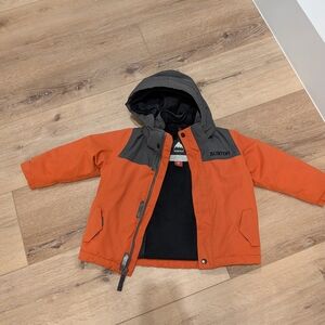 Burton Kids' Vibrant Orange and Charcoal Puffer Jacket